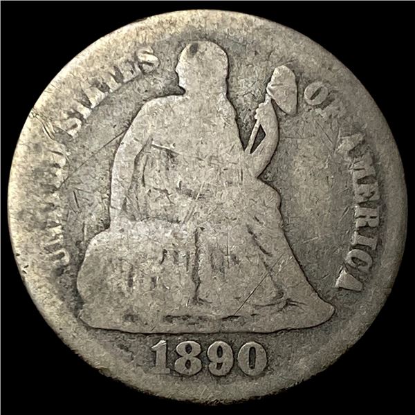 1890 Silver Seated Liberty Dime NICELY  CIRCULATED