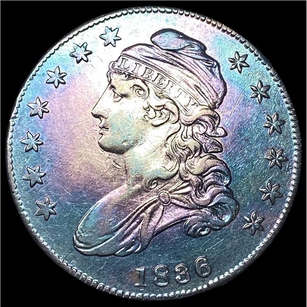 1836 Toned Capped Bust Half Dollar CLOSELY  UNCIRCULATED