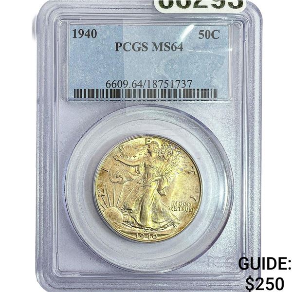 1940 Walking Liberty Half Dollar PCGS MS64