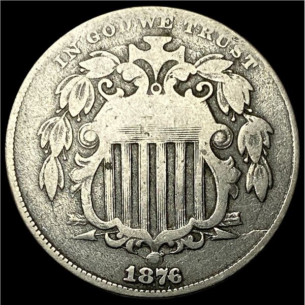 1876 Shield Nickel ABOUT UNCIRCULATED