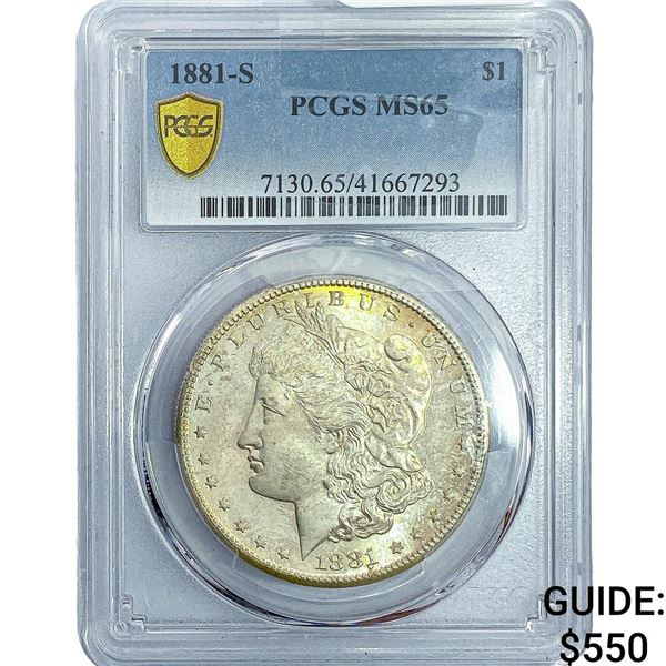 1881-S Morgan Silver Dollar PCGS MS65