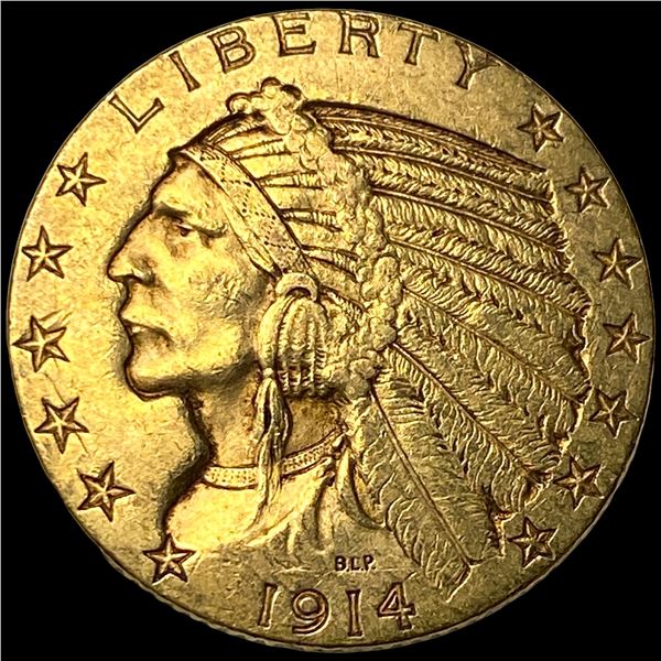 1914-D Indian Head Half Eagle $5 Gold CLOSELY  UNCIRCULATED
