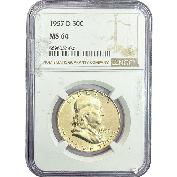 1957-D Franklin Half Dollar NGC MS64