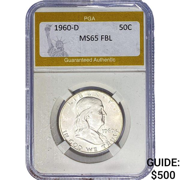1960-D Franklin Half Dollar PGA MS65 FBL