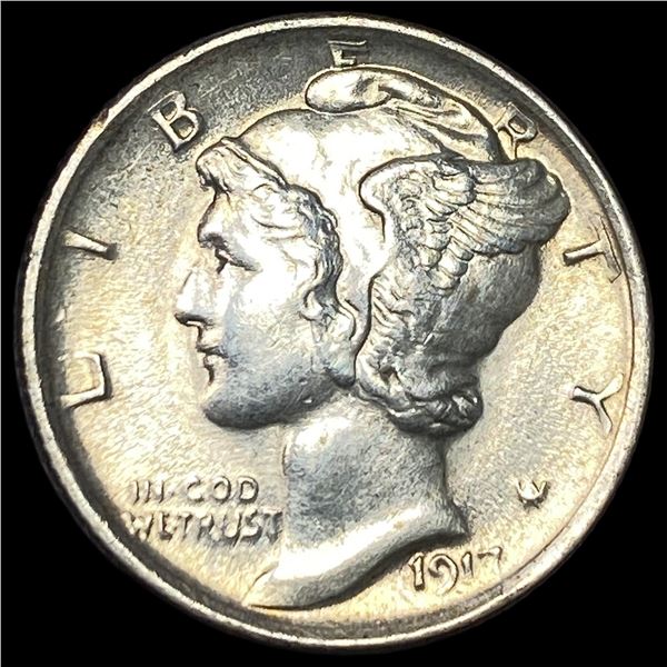 1917 Silver Mercury Dime CHOICE AU