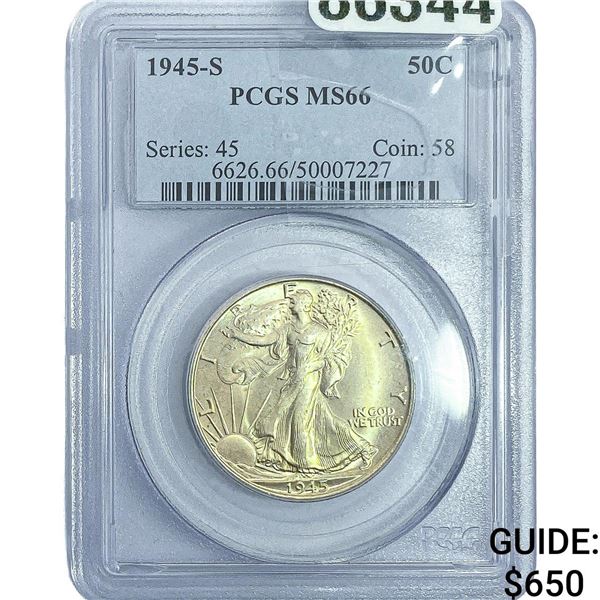 1945-S Walking Liberty Half Dollar PCGS MS66