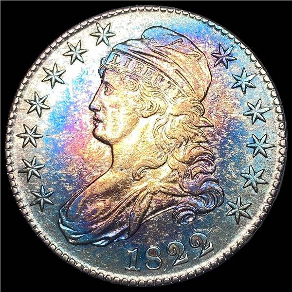 1822 Toned Capped Bust Half Dollar CLOSELY  UNCIRCULATED