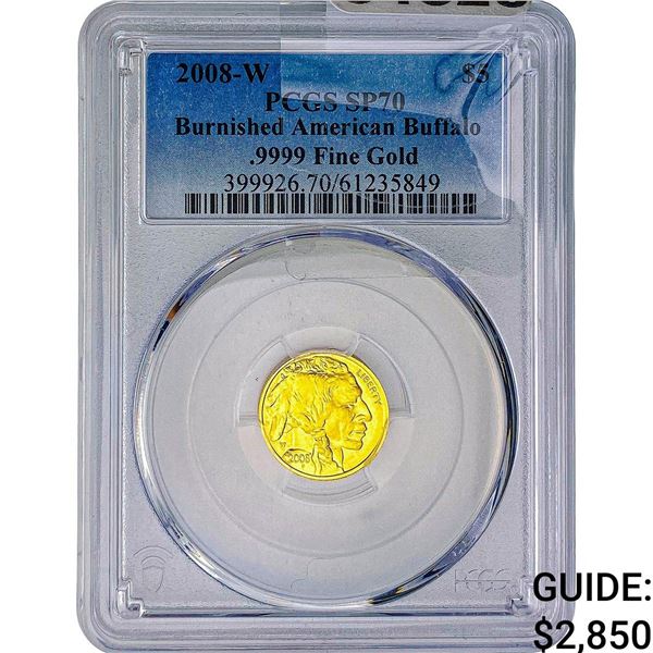 2008-W $5 Burnished American Buffalo 1/10oz  PCGS SP70