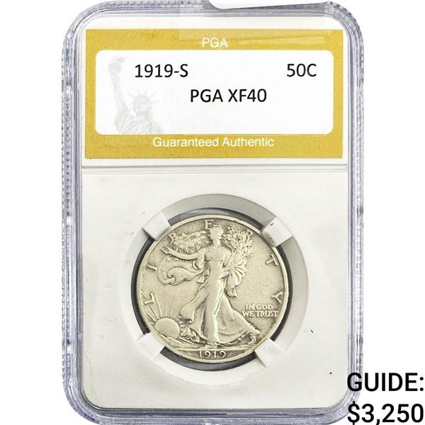 1919-S Walking Liberty Half Dollar PGA XF40