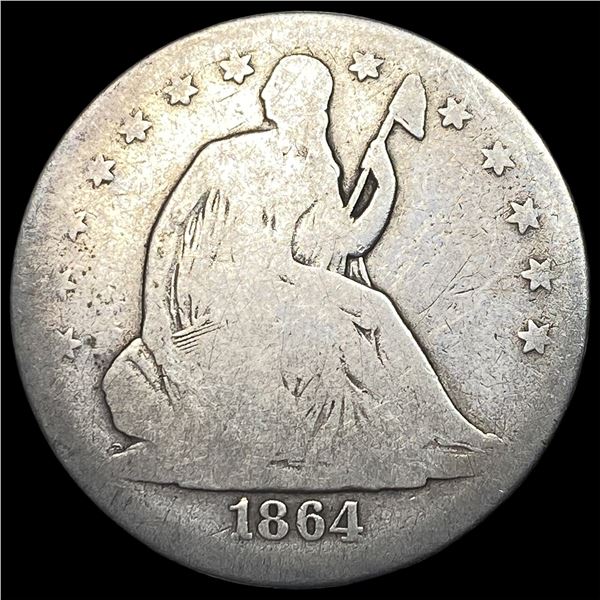 1864 Seated Liberty Half Dollar NICELY  CIRCULATED