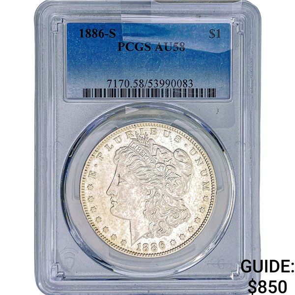 1886-S Morgan Silver Dollar PCGS AU58