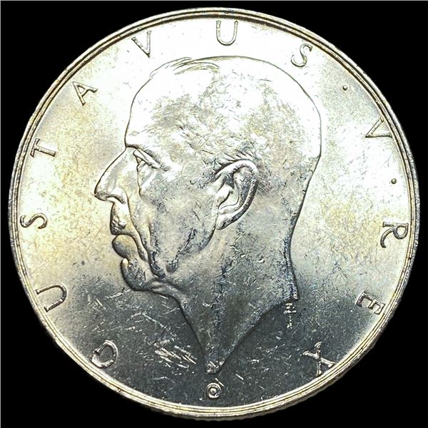 1938 Sweden Silver 2 Kroner UNCIRCULATED
