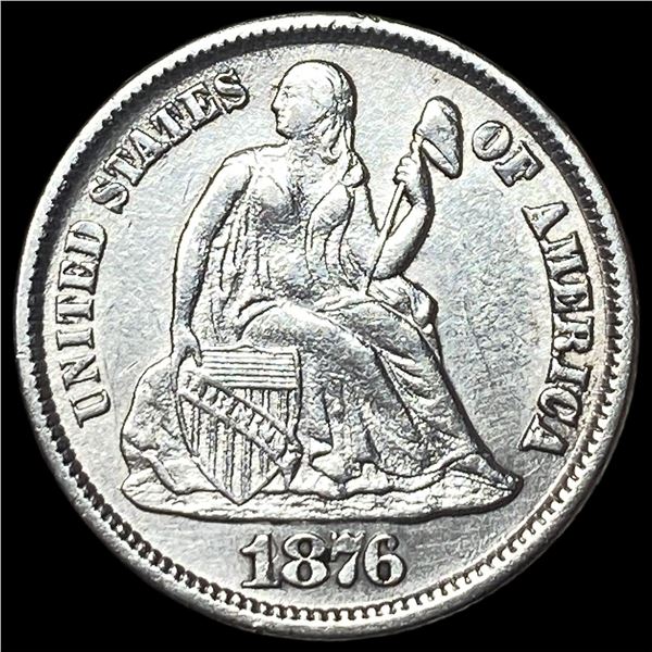 1876-CC Silver Seated Liberty Dime  UNCIRCULATED