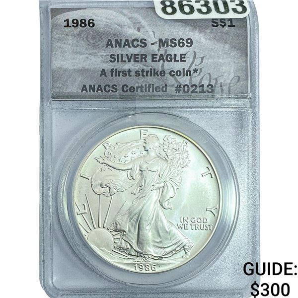 1986 Silver Eagle ANACS MS69