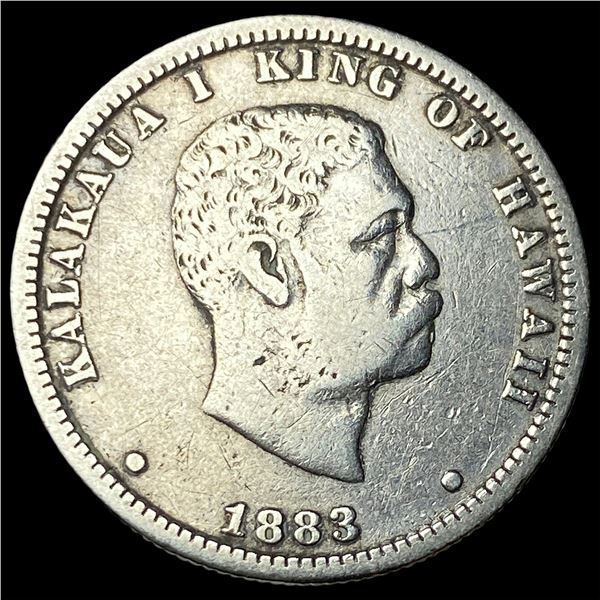 1883 Hawaii Silver 1/4 Dollar LIGHTLY  CIRCULATED