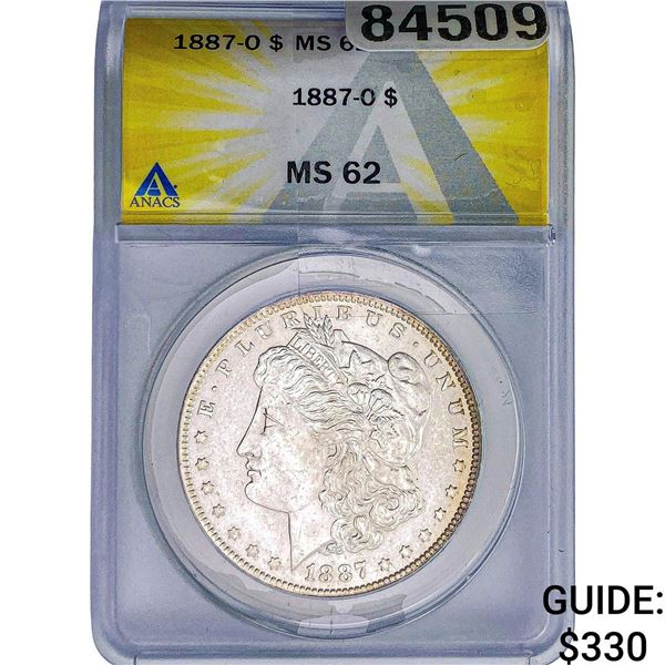 1887-O Morgan Silver Dollar ANACS MS62