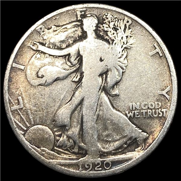 1920-D Silver Walking Liberty Half Dollar  LIGHTLY CIRCULATED