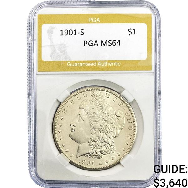 1901-S Morgan Silver Dollar PGA MS64