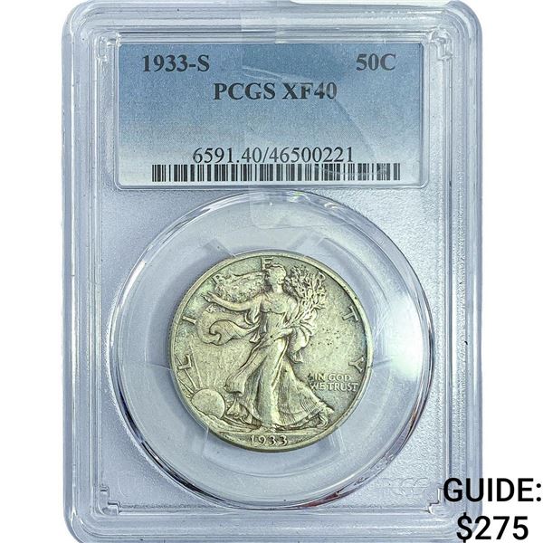 1933-S Walking Liberty Half Dollar PCGS XF40