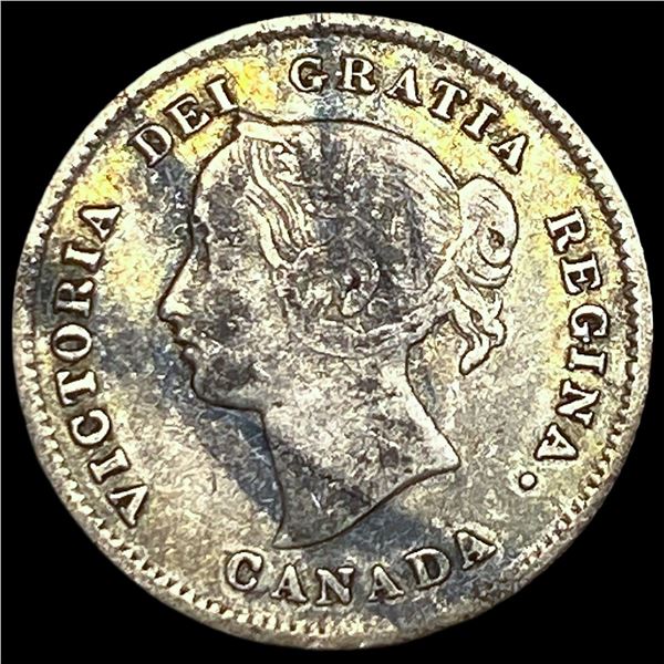 1870 Canada Silver 5 Cents NEARLY  UNCIRCULATED