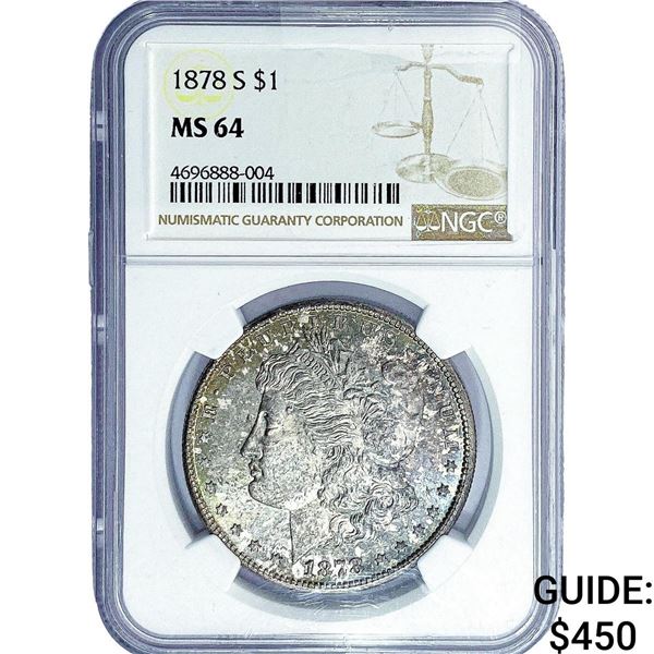 1878-S Morgan Silver Dollar NGC MS64