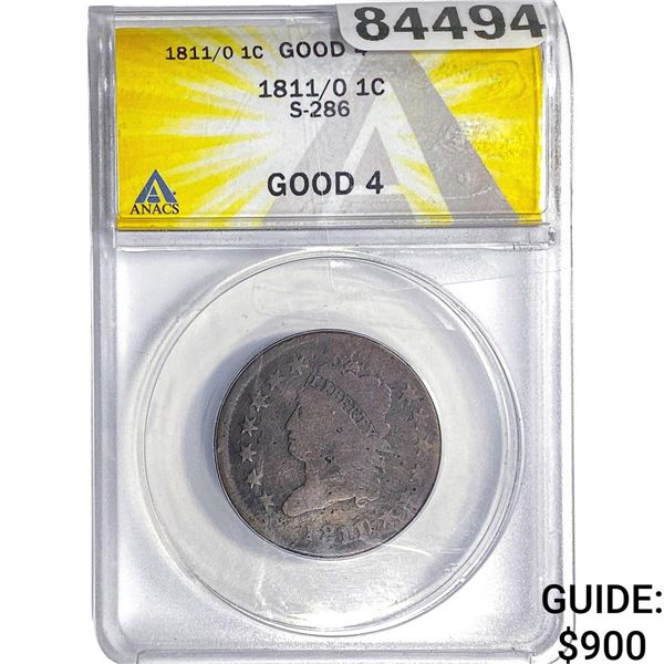 1811/0 Classic Head Large Cent ANACS G4