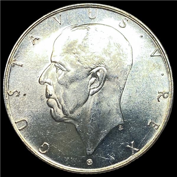 1938 Sweden Silver 2 Kroner UNCIRCULATED