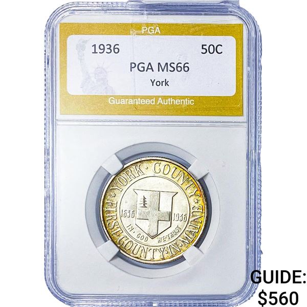 1936 York Half Dollar PGA MS66