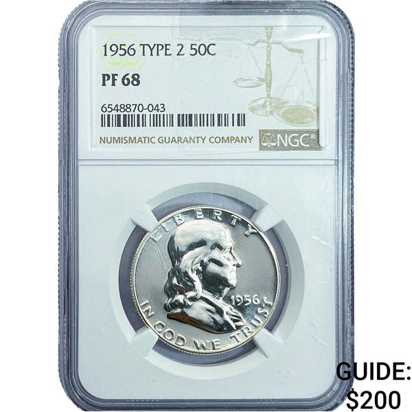1956 Franklin Half Dollar NGC PF68 Type 2