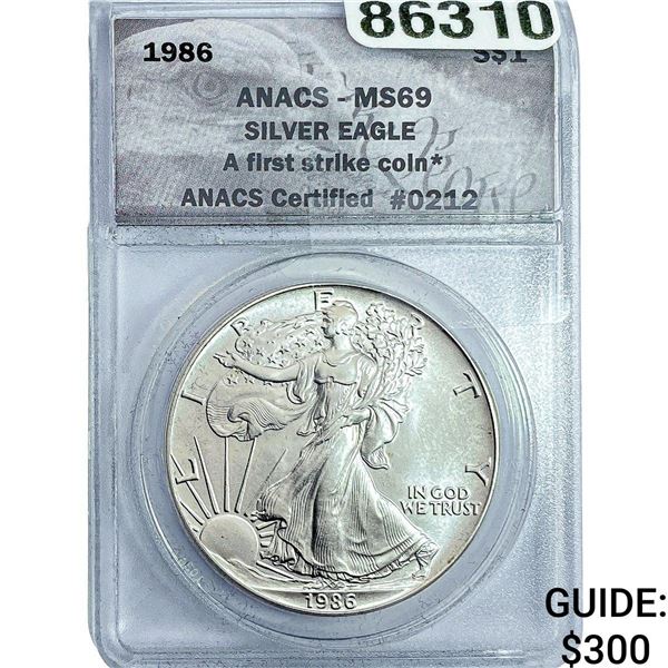 1986 Silver Eagle ANACS MS69