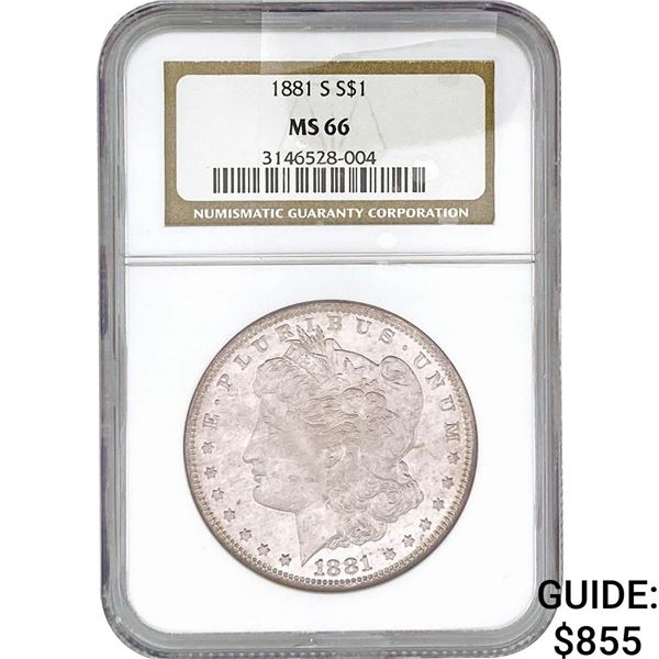 1881-S Morgan Silver Dollar NGC MS66