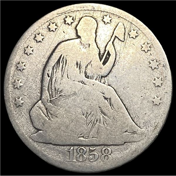 1858-O Silver Seated Liberty Half Dollar  NICELY CIRCULATED