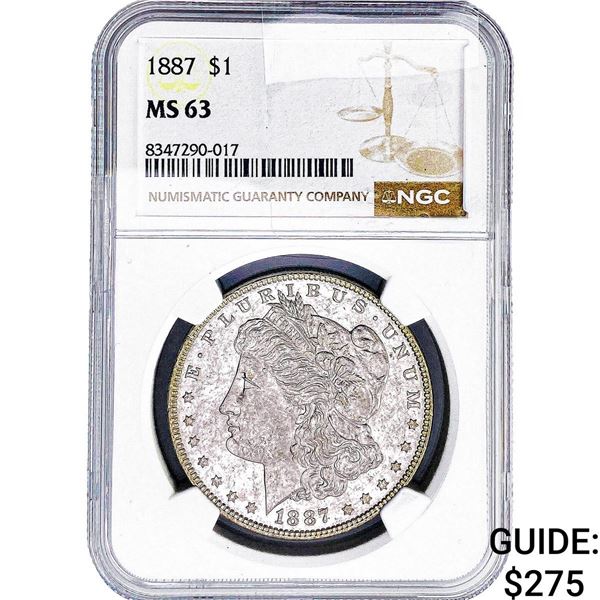 1887 Morgan Silver Dollar NGC MS63