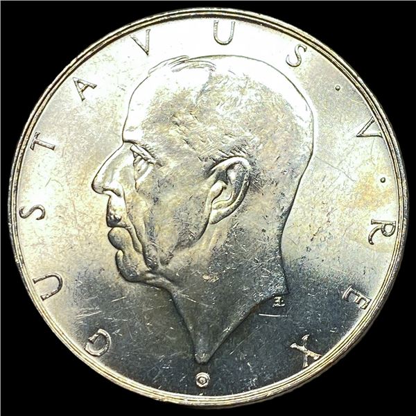 1938 Sweden Silver 2 Kroner UNCIRCULATED