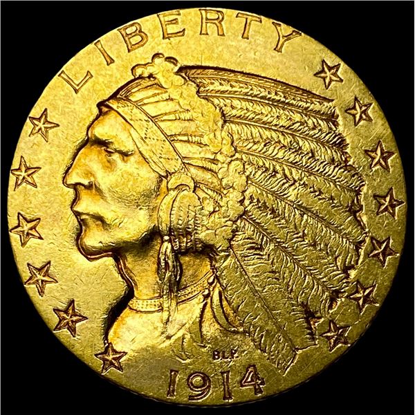 1914-D Indian Head Half Eagle $5 Gold CLOSELY  UNCIRCULATED