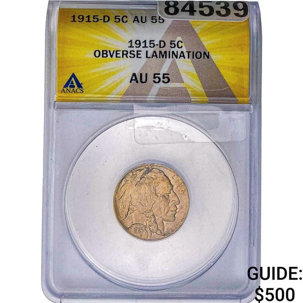1915-D Buffalo Nickel ANACS AU55