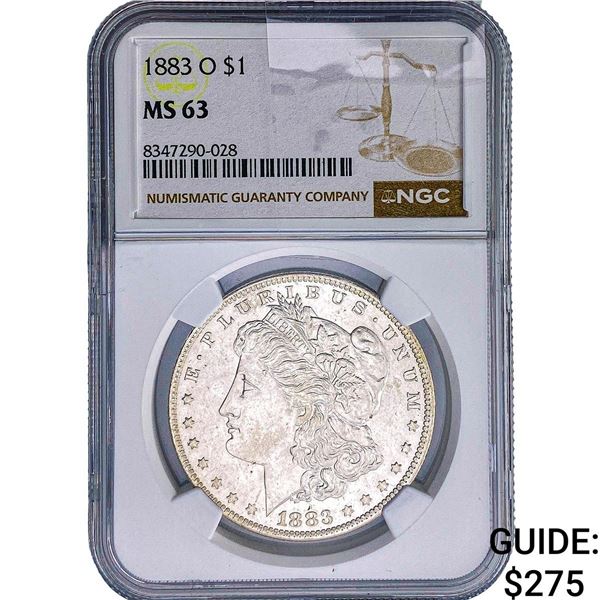 1883-O Morgan Silver Dollar NGC MS63