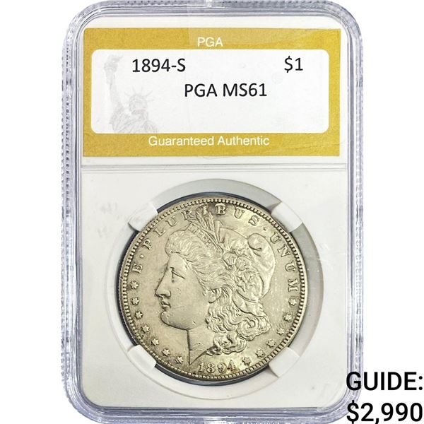 1894-S Morgan Silver Dollar PGA MS61