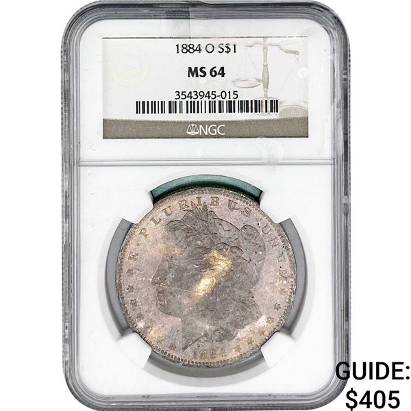1884-O Morgan Silver Dollar NGC MS64