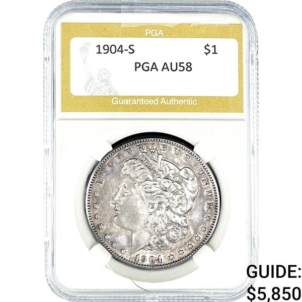 1904-S Morgan Silver Dollar PGA AU58