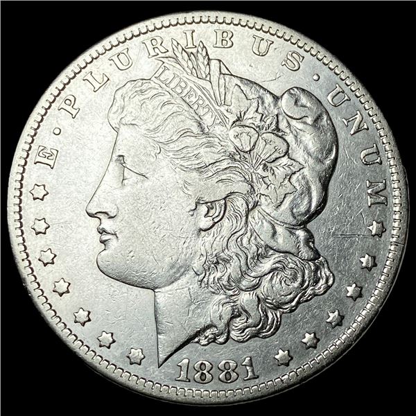 1881-CC Morgan Silver Dollar ABOUT  UNCIRCULATED