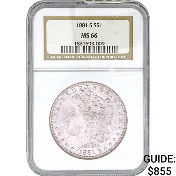 1881-S Morgan Silver Dollar NGC MS66