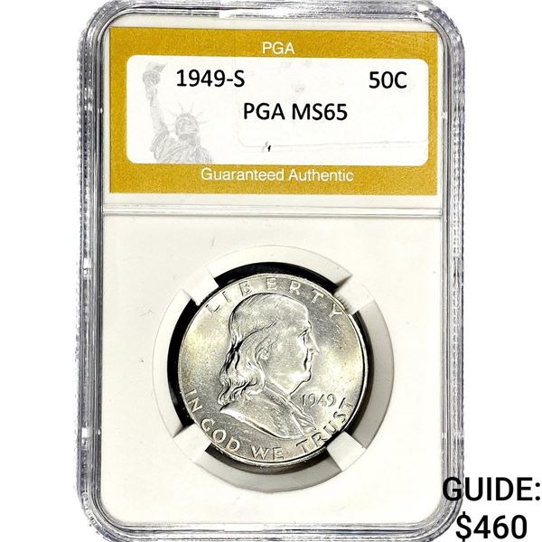 1949-S Franklin Half Dollar PGA MS65