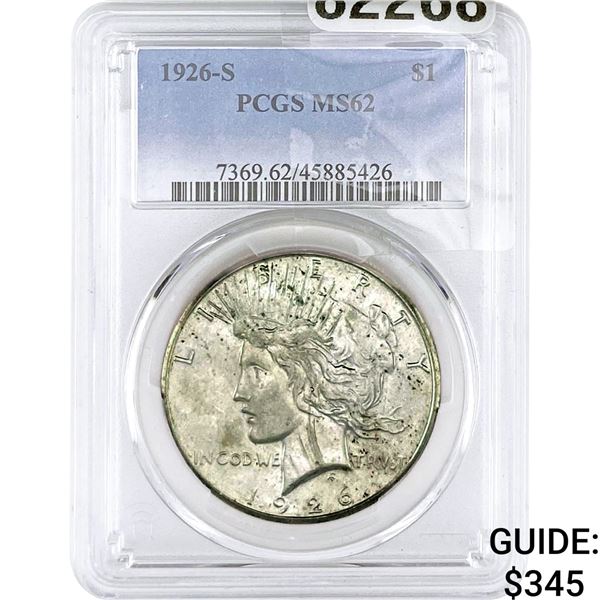 1926-S Silver Peace Dollar PCGS MS62
