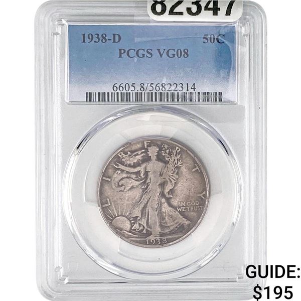 1938-D Walking Liberty Half Dollar PCGS VG08