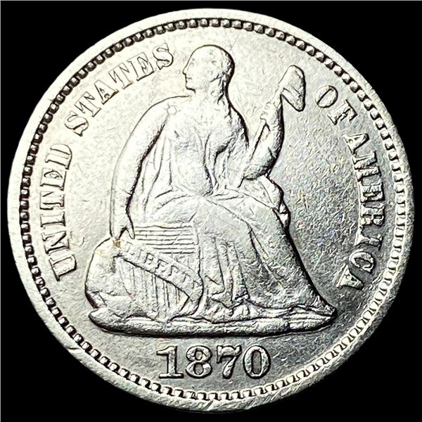 1870 Seated Liberty Half Dime CLOSELY  UNCIRCULATED