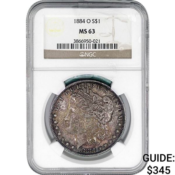 1884-O Morgan Silver Dollar NGC MS63