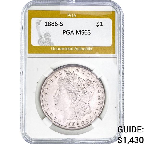 1886-S Morgan Silver Dollar PGA MS63