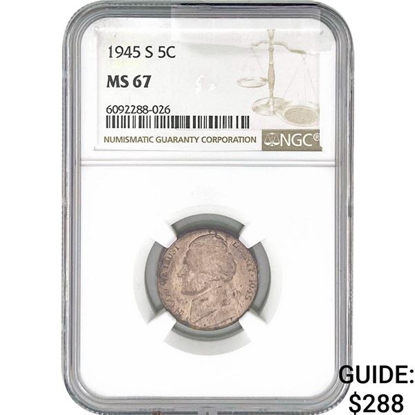 1945-S Jefferson Nickel NGC MS67