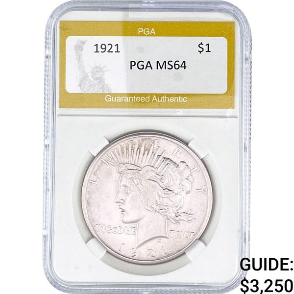 1921 Silver Peace Dollar PGA MS64